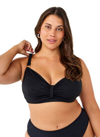 Bikini-bh met beugel en drapering, Black, Model