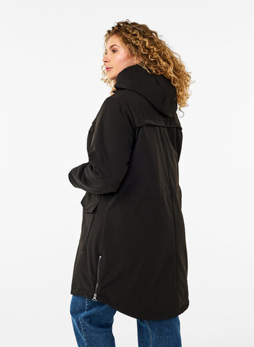 ZizziWaterafstotende softshell-jas met gewatteerde voering, Black, Model image number 1