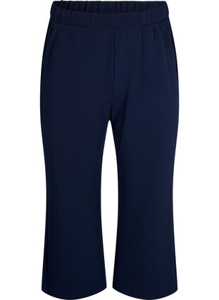 Zizzi Pantalon ample avec longueur 7/8, Navy Blazer Solid, Packshot image number 0