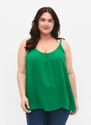 ZizziStrap top in viscose, Jolly Green, Model image number 0