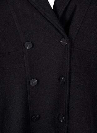 Zizzi Manteau en laine coupe A avec poches, Black, Packshot image number 2