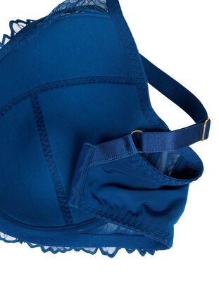 Zizzi Soutien-gorge en dentelle avec armatures et rembourrage, Blue Opal, Packshot image number 3