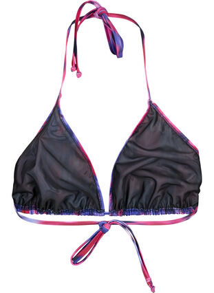 ZizziDriehoekige bikinitop met print, Pink Flower AOP, Packshot image number 1