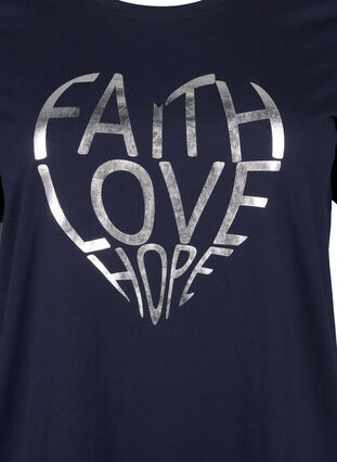 Zizzi FLASH – T-shirt imprimé, Navy B. Silver Faith, Packshot image number 2