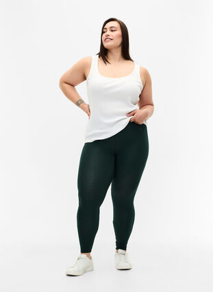 Zizzi Leggings basiques en viscose, Scarab, Model image number 2