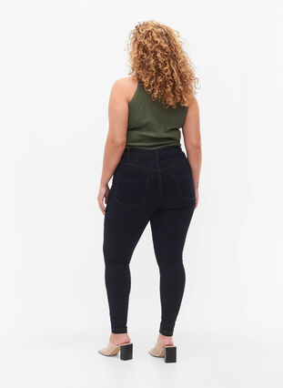ZizziSuper slim Amy jeans met hoge taille, Tobacco Un, Model image number 1