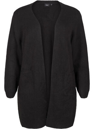 Zizzi Long cardigan tricoté avec poches, Black, Packshot image number 0