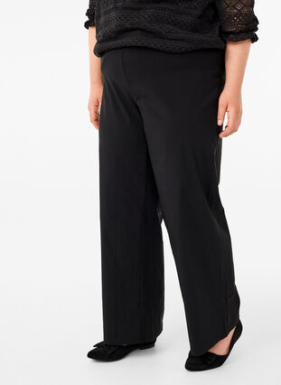 ZizziWijde broek met elastische tailleband, Black, Model image number 2