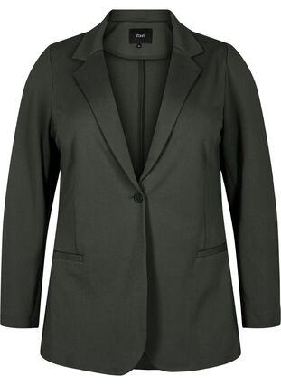 Zizzi Blazer simple avec fermeture à boutons, Forest Night, Packshot image number 0