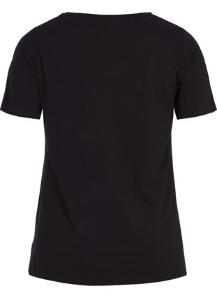 ZizziEffen basic T-shirt van katoen, Black, Packshot image number 1