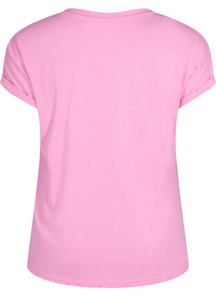 ZizziT-shirt met korte mouwen van katoenmix, Rosebloom, Packshot image number 1