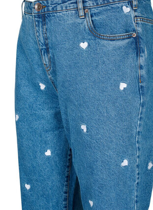 ZizziMille mom fit jeans met borduurwerk, Light Blue Heart, Packshot image number 2