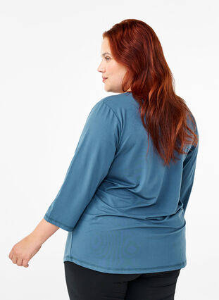 ZizziTraining blouse met 3/4 mouwen, Indian Teal, Model image number 1