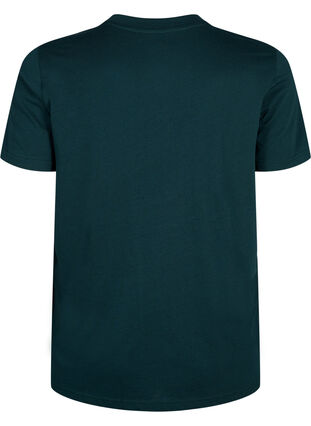 ZizziBasic katoenen T-shirt met ronde hals, Scarab, Packshot image number 1