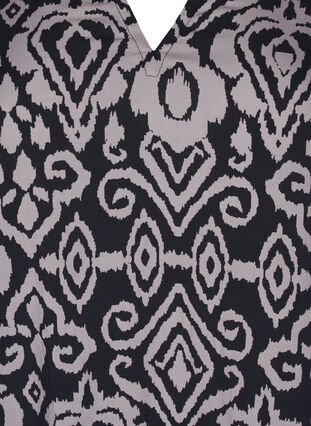 ZizziBlouse met print en 3/4 mouwen, Black AOP, Packshot image number 2