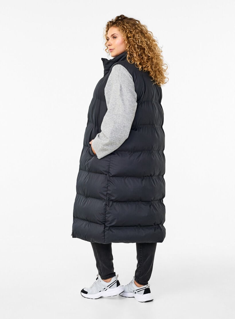 Zizzi Gilet long avec poches, , Model, 1