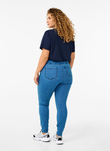 ZizziStretchy jeggings met hoge taille, Light Blue, Model image number 1