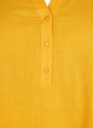 ZizziKatoenen overhemdblouse met V-hals, Golden Yellow, Packshot image number 2