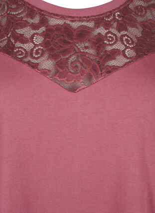 Zizzi Sweatshirt avec ornements en dentelle, Rose Brown, Packshot image number 2