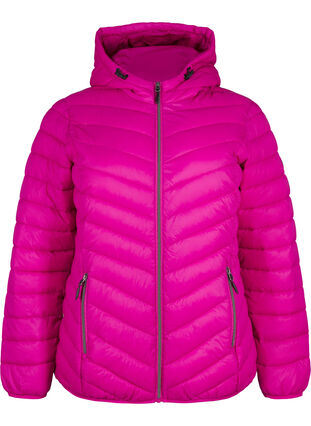 Zizzi Veste légère à capuche, Fuchsia Red, Packshot image number 0