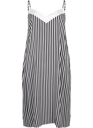 FLASH - Gestreepte bandjesjurk van viscose, Black White Stripe, Packshot