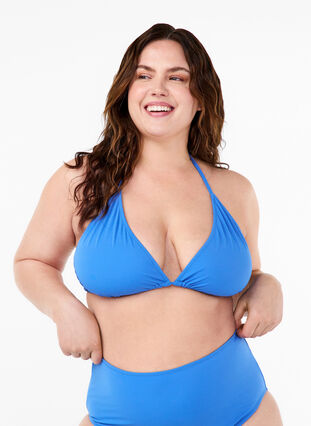 Zizzi Haut de bikini forme triangle de couleur unie, Nebulas Blue, Model image number 0