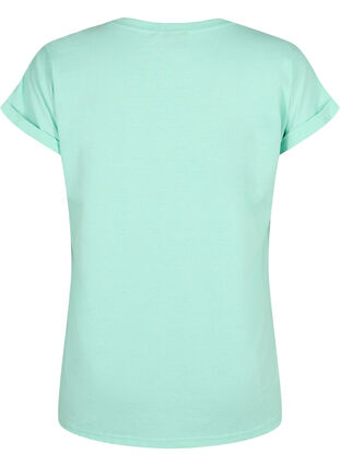 ZizziT-shirt met korte mouwen van katoenmix, Cabbage, Packshot image number 1