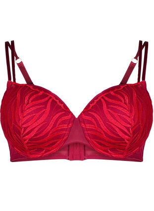 Zizzi Soutien-gorge moulé à motif brodé, Rhododendron, Packshot image number 0