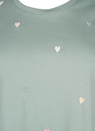 ZizziT-shirt van biologisch katoen met hartjes, Chinois G. Love Emb., Packshot image number 2