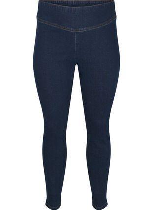 ZizziStretchy jeggings met hoge taille, Dark Blue, Packshot image number 0