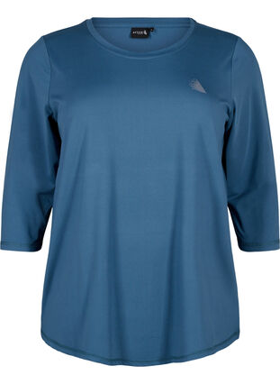 ZizziTraining blouse met 3/4 mouwen, Indian Teal, Packshot image number 0