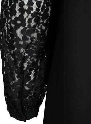 Zizzi Robe à manches longues avec dentelle, Black, Packshot image number 3