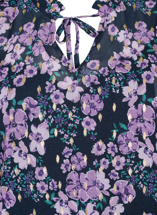 Zizzi Tunique à imprimé floral et lurex, Black Small Fl. AOP, Packshot image number 2