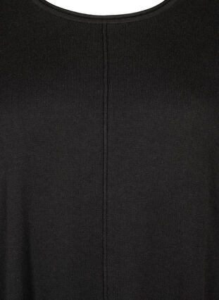 ZizziGebreide blouse gemaakt van katoen en viscose., Black, Packshot image number 2
