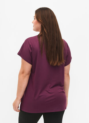ZizziTrainings-T-shirt met korte mouwen, Italian Plum, Model image number 1