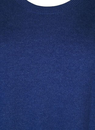 ZizziFLASH - Gebreide blouse met ronde hals, Estate Blue Mel., Packshot image number 2