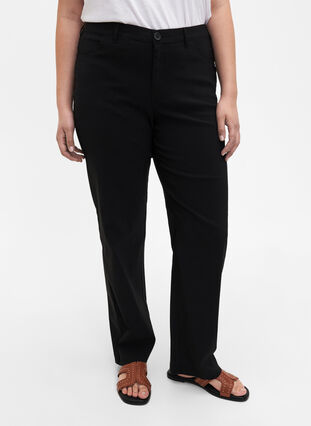 Zizzi Pantalon classique en viscose mélangée, Black, Model image number 2