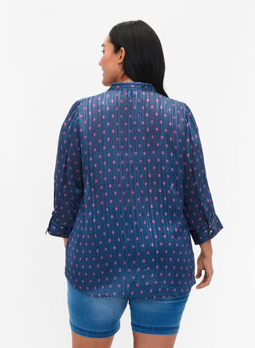 ZizziShirtblouse met stippen (GRS), Vintage Indigo Dot, Model image number 1