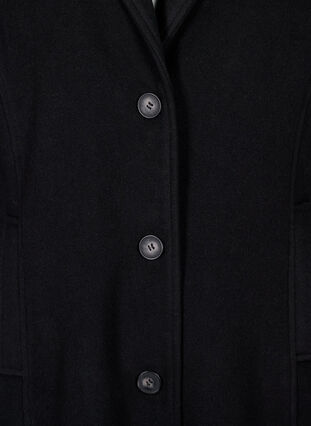 Zizzi Manteau long en laine avec des poches, Black, Packshot image number 2