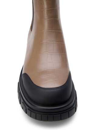 Zizzi Large - Bottine Chelsea croco en cuir, Pine Bark, Packshot image number 2