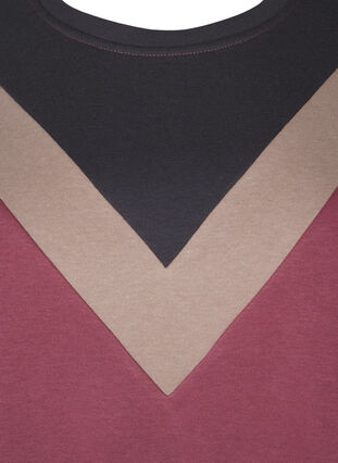 ZizziLang sweatshirt met colourblock, Rose B. Color Block, Packshot image number 2