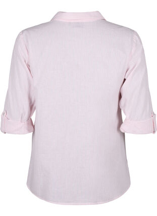 ZizziShirtblouse met knoopsluiting van katoen-linnenmix, Rosebloom White, Packshot image number 1