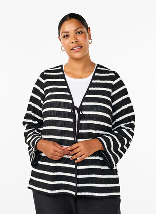 ZizziVest met strikken, Black White stripe, Model image number 0