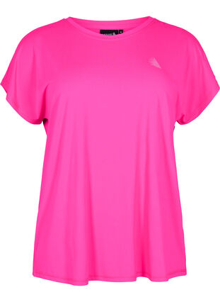 Zizzi T-shirt d'entraînement à manches courtes, Neon Pink Glo, Packshot image number 0