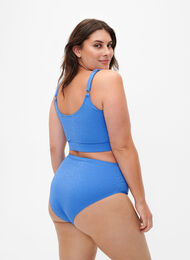 Bas de bikini à taille haute motif léopard, Palace Blue, Model