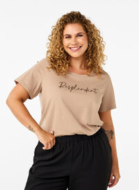 T-shirt met motief, S. Mink w. Text, Model