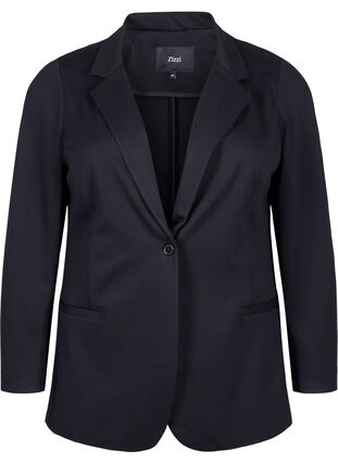 ZizziEenvoudige blazer met knoopsluiting, Black, Packshot image number 0