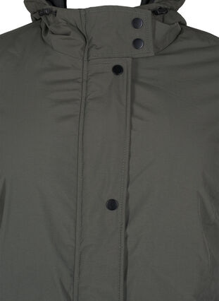 ZizziParka jas met kap en verstelbare taille, Black Olive, Packshot image number 2