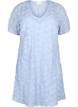 Zizzi Robe de soirée avec fleurs en 3D, Cashmere Blue, Packshot image number 0