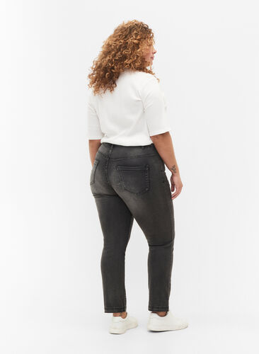 ZizziSlim fit Emily jeans met normale taille, Dark Grey Denim, Model image number 1